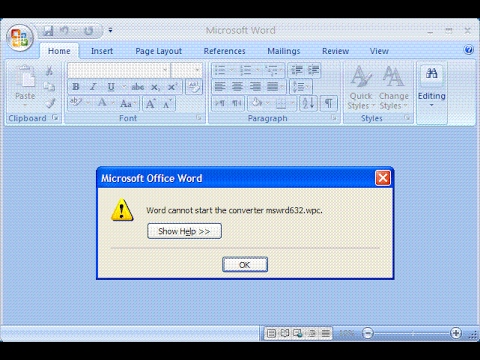 Fix the error “Word cannot start the converter MSWRD632.WPC/SSPDFCG_x64.CNV”