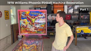 1978 Williams Phoenix Pinball Machine Restoration! Part 1 - Playfield Cleanup and Capacitor Testing