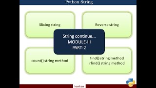Python. string , slicing string , Reverse string , count string . Module 3 , Part 2.