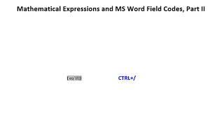 Creating Shortcut Keys for Mathematical Expressions in MS Word