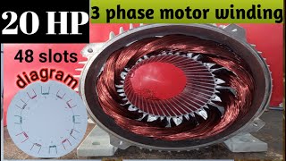 20 hp 48 slot 1400 rpm motor connection diagram |zs electric