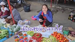 #เที่ยวลาวใต้ #food ตลาดเมืองสุขุมา อาหารตามฤดูกาล #สปปลาว #สาวลาวน่าฮัก #เลาะตลาดตลี