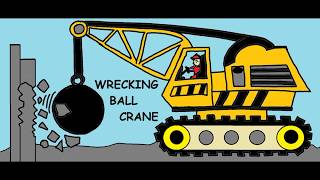 HOW TO DRAW WRECKING BALL FOR KIDS |WRECKING BALL CRANE DRAWING KIDS |CONSTRUCTION VEHICLES DRAWING