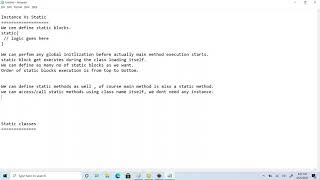 #VcodeAcademy | Instance Vs Static Block and methods in Java
