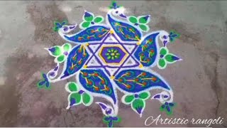 Easy simple beautiful rangoli🙏❤️Karthigai deepam easyrangoli❤️artistic rangoli❤️super rangoli design