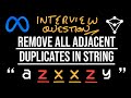 Remove All Adjacent Duplicates In String - LeetCode 1047 - JavaScript
