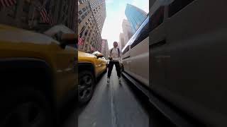 Is this the best way to deal with NYC congestion pricing?  #nyc #rollerblading