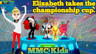 Elizabeth takes the championship cup.kids show