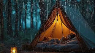 Solo Girl Camping Alone in Heavy Rain - Cooking, Yoga and Relaxation with ASMR Sounds of Nature