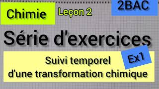 suivi temporel- vitesse de réaction : série d'exercices : exercice1 : 2Bac الثانية بكالوريا