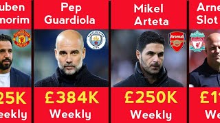 PREMIER LEAGUE Manager Weekly Salaries 2024/25 [ Pep Guardiola,Ruben Amorim,Arne Slot