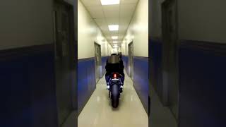 Yamaha R1 going through a school during class!