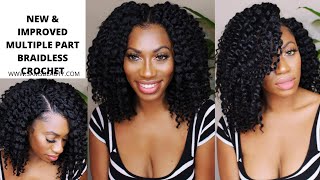 NEW \u0026 IMPROVED Multiple Parting, Vixen Braidless Crochet ft. Authentic Brazilian Twist hair