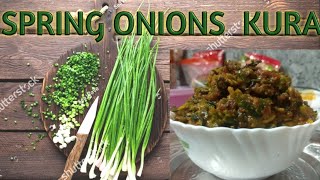 ఉల్లి కాడలు ఫ్రై#Spring onions fry | ulli kadalu with tomatoes fry # spring onions benefits and fry