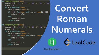 Convert Roman Numerals To Integers (Coding Interview Question)
