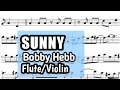 Sunny Flute Violin Sheet Music Backing Track Play Along Partitura