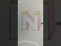 3d letter drawing n how to draw the letter n in 3d