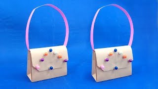 How To Make Paper Handbag At Home || Easy Origami Clutch Tutorial