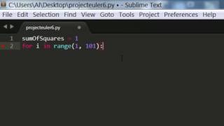 Blank Editor - Project Euler Problem 6 "Sum Square Difference"