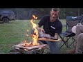 adventure kings premium stainless steel folding firepit grill features