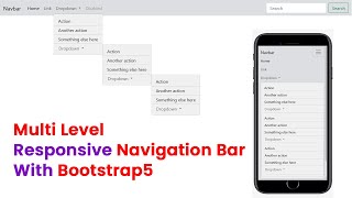 Create Responsive Multilevel Dropdown menu in bootstrap 5 | Nested Dropdown | Bootstrap 5