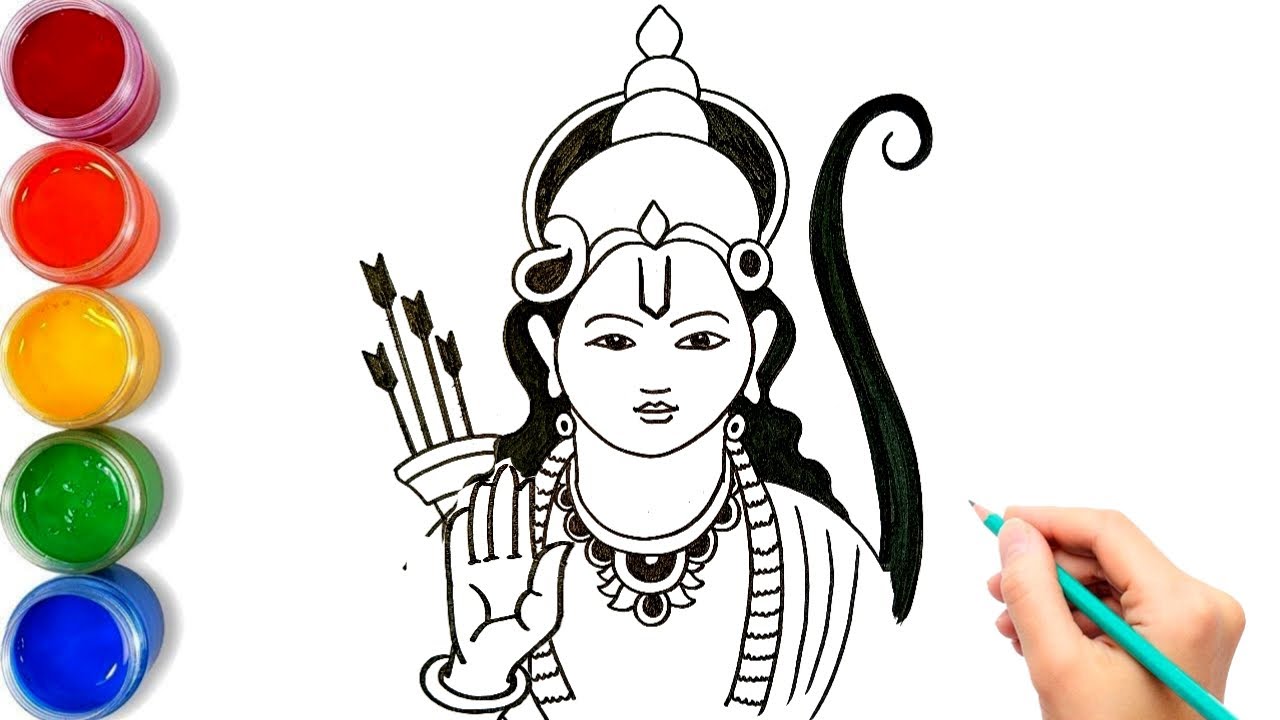 Shri Ram Drawing Easy Step By Step | Shri Ram Drawing | Shree Ram ...