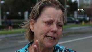 Woman in Tears after Barely Surviving Tampa Florida Milton Hurricane
