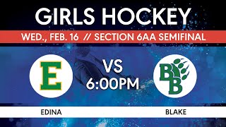 Girls Hockey Section 6AA Semi-Final Edina vs Blake