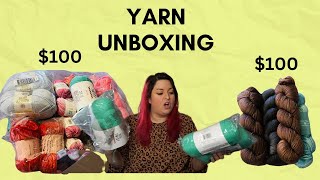 Yarn Haul: $100 from Joann's vs. $100 from Expression Fiber Art | Unboxing Video | Knitting Vlog