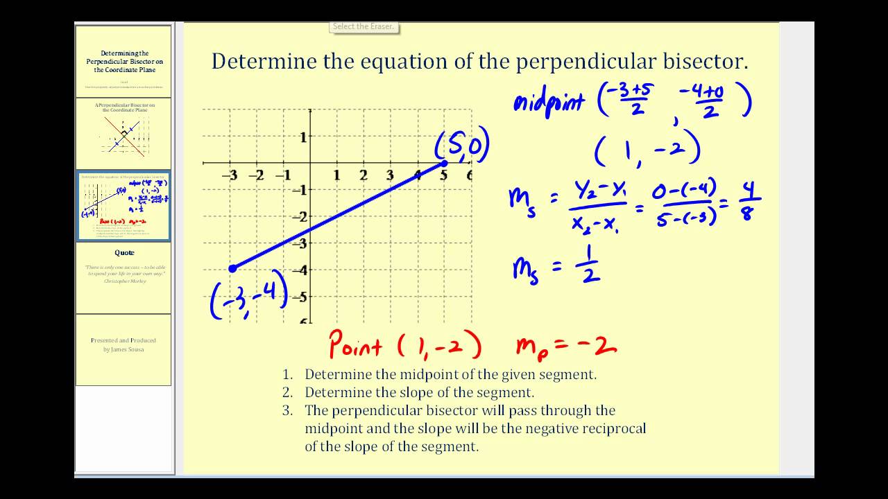 Perpendicular Bisector Equation