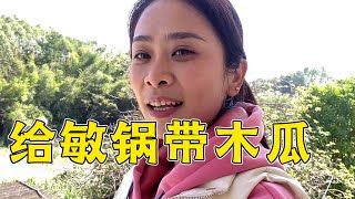 二嫂出门办事还不忘给敏锅带木瓜通奶，去参观商品阿欢给扣肉打包【农家洁子二嫂】