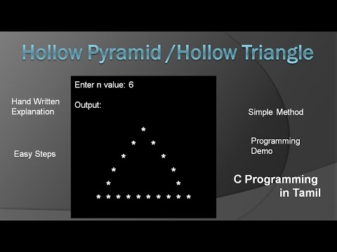 Hollow Pyramid Star Pattern In C | C Language In Tamil | Hollow ...