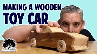 Making a Wooden Toy Race Car From Scrap Wood! // Easy Woodworking Project