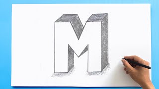 3D Letter Drawing - M