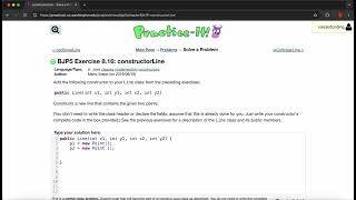 Exercise 8.16 (constructorLine) Java Tutorial || Practice-It