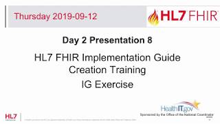 Implementation Guide Exercise - FHIR Implementation Guide Creation Training