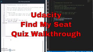 Udacity - Find My Seat Quiz Walkthrough - JavaScript