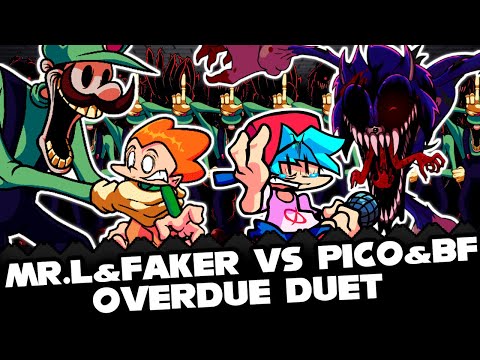 FNF MR L&Faker Vs Pico&BF OverDue DUET – Mario's Madness V2 Mods/Hard/Gameplay