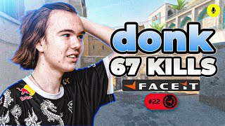 CS2 POV | DONK ON FIRE🔥 67 KILLS! Faceit Ranked (DUST2) Voicecomms 67-28