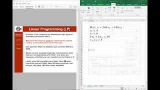 Simplex Optimization with Excel