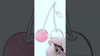 how to draw a cherry blossom tree | how to draw a cherry | cherry drawing easy | #tinycolorart