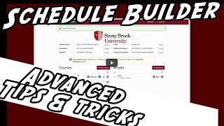Schedule Builder - Advanced Tips & Tricks (updated)