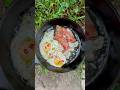 Hobo Stove Cooking in a Cast Iron Skillet #shorts