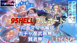 【グラブル】水古戦場95Hellフルオート 片面マグナ編成