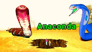 Big Anaconda Snake Chase In Real Life HD Video | New Hollywood Movie Anaconda 2024 #snake #trex