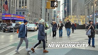 New York Manhattan Winter Walk - Broadway, Columbus Circle, Upper West Side, Bryant Park, Travel, 4K