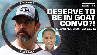 Stephen A. can’t defend putting Aaron Rodgers in the GOAT conversation 👀 | First