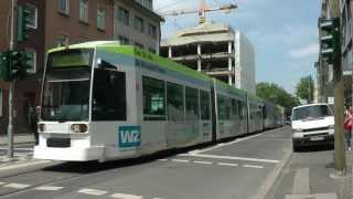 Straßenbahn Düsseldorf - Bahnen auf der Elisabethstraße (2012) (HD)