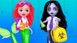 Mermaid vs Zombie at School / 10 DIY Barbie School Supplies and Crafts