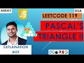 Pascal’s Triangle II  | Leetcode 119 | JavaScript | Generate row only